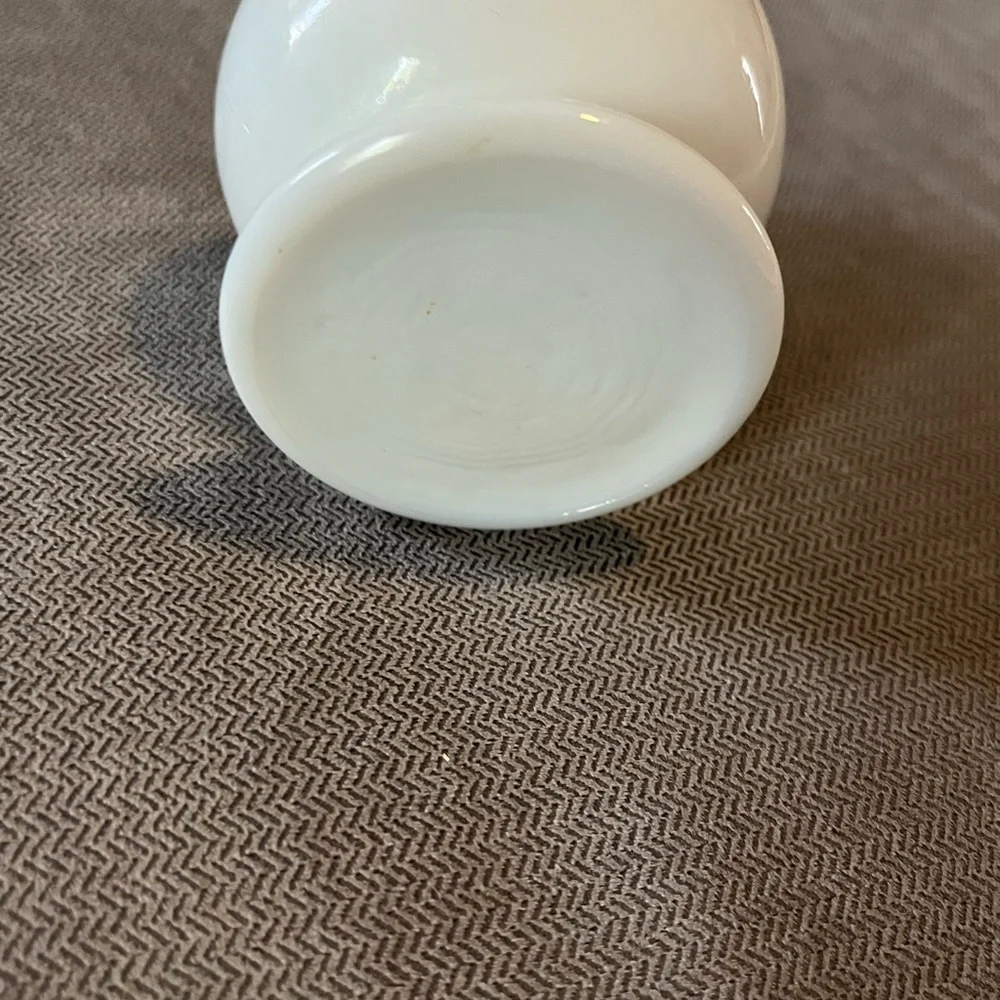 Elegant Vintage Mini White Milk Glass Lantern with Brass Detail